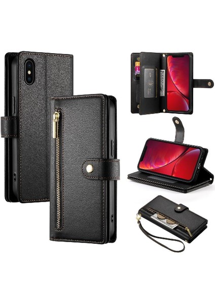 IPhone X/xs Cüzdan Çok Fonksiyonlu Iş Crossbody Kayış Için Flip Case (Yurt Dışından)