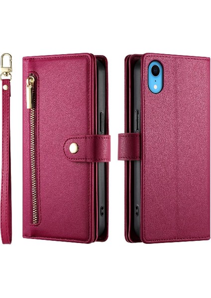 IPhone Xr Standı Cüzdan Çok Fonksiyonlu Crossbody Askısı Için Flip Case (Yurt Dışından)