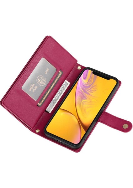 IPhone Xr Standı Cüzdan Çok Fonksiyonlu Crossbody Askısı Için Flip Case (Yurt Dışından)