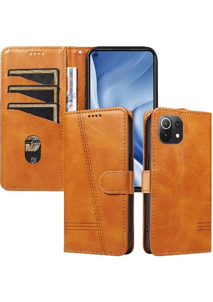 Xiaomi 11 Lite Için Filp Durumda Preslenmiş Pu Deri Cüzdan Telefon Kılıfı Siyah (Yurt Dışından) fiyatları