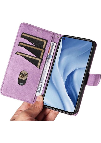 Xiaomi 11 Lite Için Filp Durumda Preslenmiş Pu Deri Cüzdan Telefon Kılıfı Siyah (Yurt Dışından) fiyatları