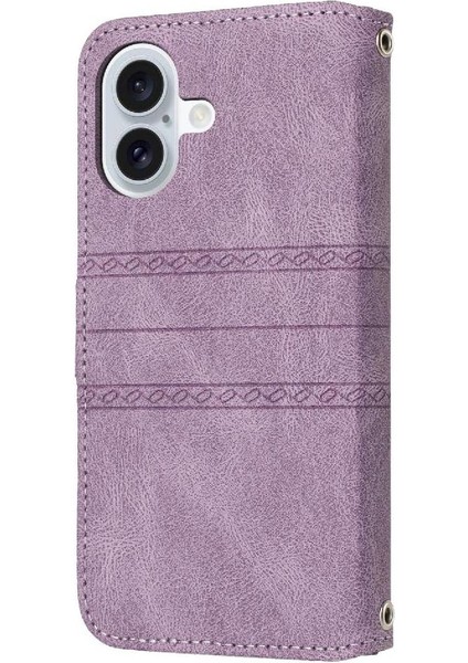 Mays Boutique IPhone 16 Için Flip Case Manyetik Kapatma Kickstand Darbeye Koruyucu (Yurt Dışından)