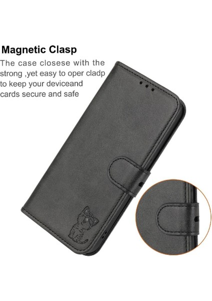 IPhone 16 Için Cüzdan Durumda Pro Max Kabartmalı Kart Tutucu Tüm Yuvarlak Kickstand (Yurt Dışından)