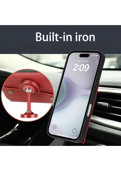 IPhone 16 Için Cüzdan Kılıf Cüzdan Kılıf Darbeye Koruyucu Kickstand Kart (Yurt Dışından) modelleri