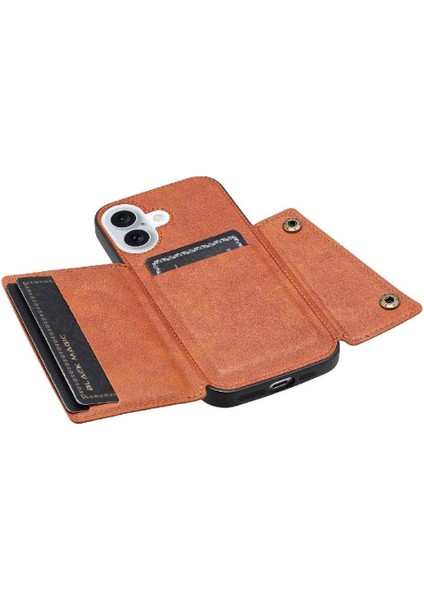 IPhone 16 Için Cüzdan Kılıf Cüzdan Kılıf Darbeye Koruyucu Kickstand Kart (Yurt Dışından) indirimleri