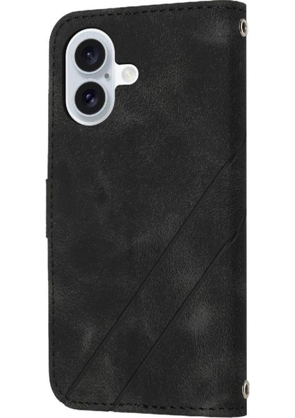 IPhone 16 Için Filp Durumda Bilek Kayışı Pu Deri Kapak Kickstand Kredi Kartı (Yurt Dışından) fırsatları
