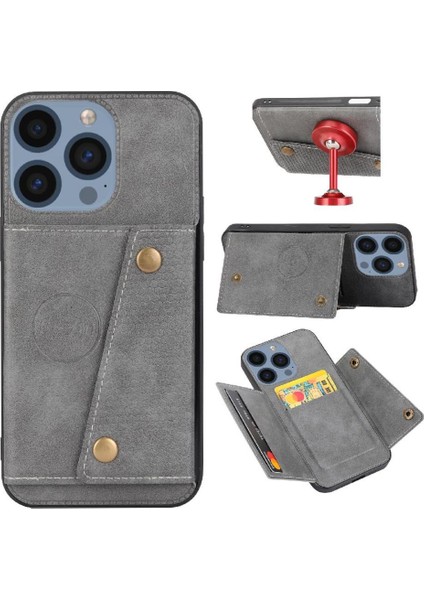 IPhone 16 Için Cüzdan Durumda Pro Max Cüzdan Durumda Kickstand Buit Demir Kart (Yurt Dışından)