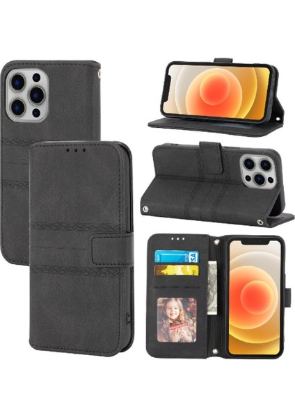 IPhone 16 Için Flip Case Pro Max Manyetik Kapatma Kickstand Cüzdan Kılıf Pu (Yurt Dışından)