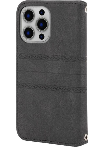 IPhone 16 Için Flip Case Pro Max Manyetik Kapatma Kickstand Cüzdan Kılıf Pu (Yurt Dışından)
