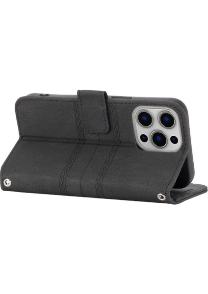 IPhone 16 Için Flip Case Pro Max Manyetik Kapatma Kickstand Cüzdan Kılıf Pu (Yurt Dışından)
