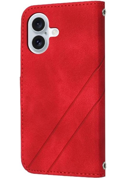 IPhone 16 Için Filp Durumda Bilek Kayışı Pu Deri Kapak Kickstand Kredi Kartı (Yurt Dışından) fırsatları