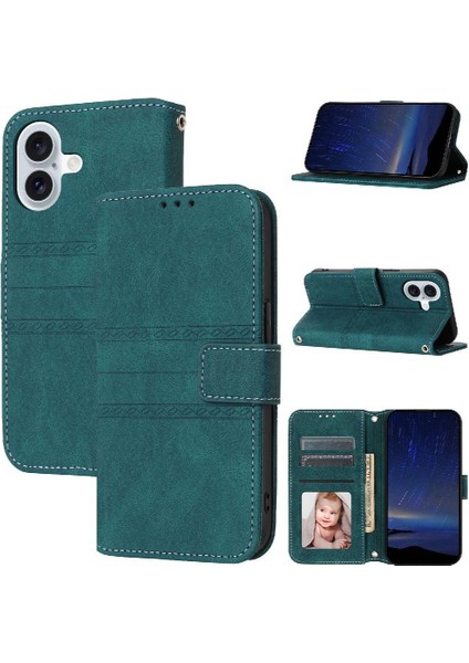 IPhone 16 Için Flip Case Manyetik Kapatma Kickstand Darbeye Koruyucu (Yurt Dışından)