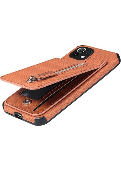 Xiaomi 11 Lite Için Kılıf Standı Crad Yuvası Cüzdan Manyetik Araç Montaj Fermuar (Yurt Dışından) modelleri
