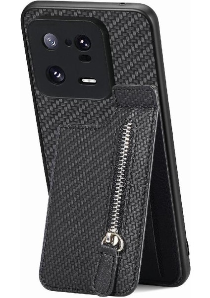Xiaomi 13 Pro 5g Için Kılıf Standı Crad Yuvası Fermuar Manyetik Araç Montaj Cüzdan (Yurt Dışından)