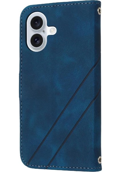 IPhone 16 Için Filp Durumda Bilek Kayışı Pu Deri Kapak Kickstand Kredi Kartı (Yurt Dışından) modelleri