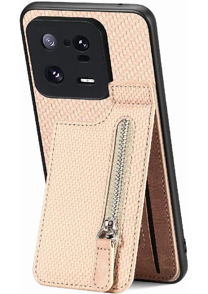 Xiaomi 13 Pro 5g Için Kılıf Standı Crad Yuvası Fermuar Manyetik Araç Montaj Cüzdan (Yurt Dışından)