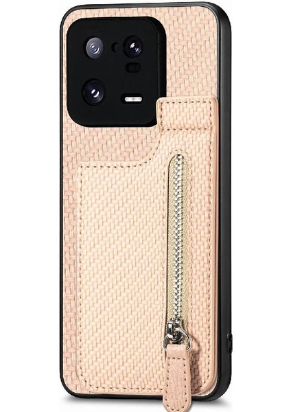 Xiaomi 13 Pro 5g Için Kılıf Standı Crad Yuvası Fermuar Manyetik Araç Montaj Cüzdan (Yurt Dışından)