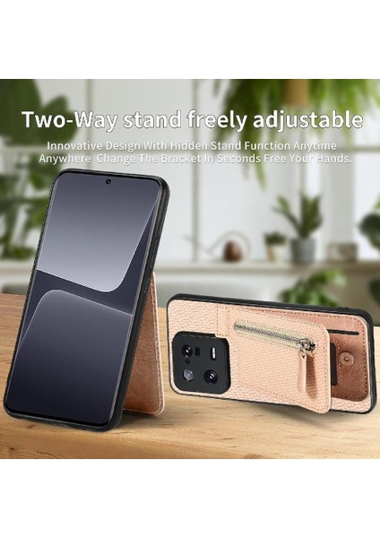 Xiaomi 13 Pro 5g Için Kılıf Standı Crad Yuvası Fermuar Manyetik Araç Montaj Cüzdan (Yurt Dışından)