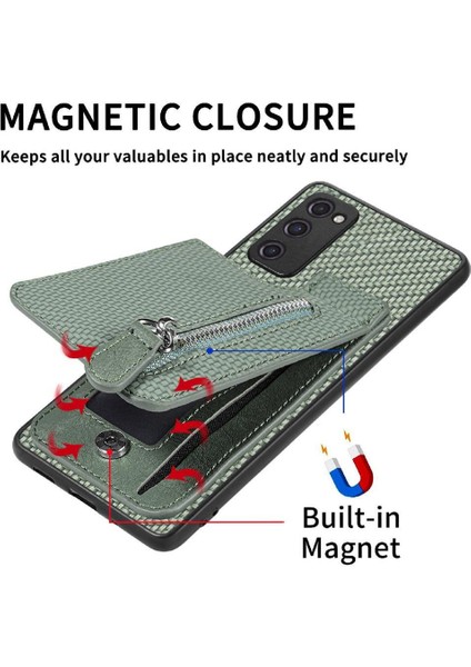 Samsung Galaxy S20 Fe Fermuar Standı Manyetik Araç Montaj Cüzdan Crad (Yurt Dışından) modelleri