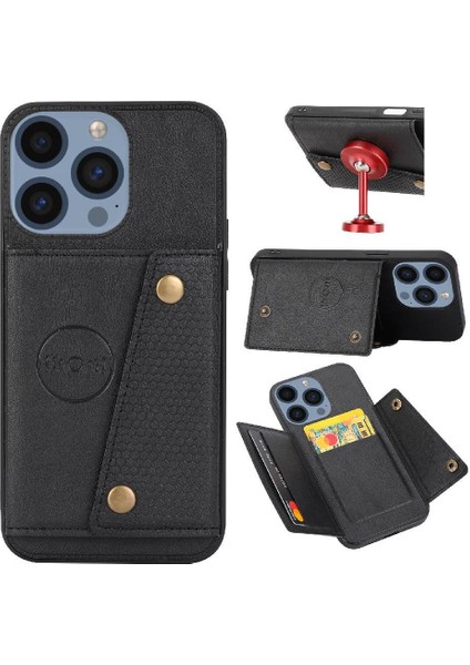 IPhone 16 Için Cüzdan Durumda Pro Max Cüzdan Durumda Kickstand Buit Demir Kart (Yurt Dışından)