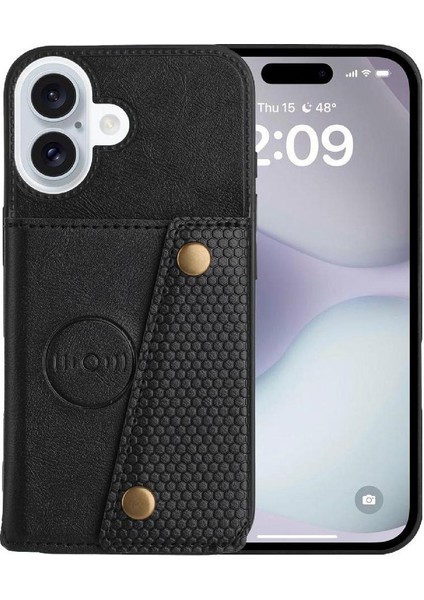 IPhone 16 Için Cüzdan Kılıf Cüzdan Kılıf Darbeye Koruyucu Kickstand Kart (Yurt Dışından) modelleri
