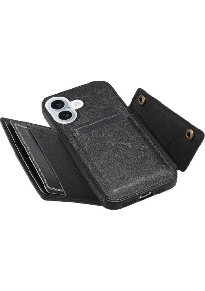 IPhone 16 Için Cüzdan Kılıf Cüzdan Kılıf Darbeye Koruyucu Kickstand Kart (Yurt Dışından) fırsatları