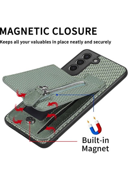 Samsung Galaxy S21 Manyetik Araç Montaj Fermuar Cüzdan Standı Crad (Yurt Dışından) modelleri