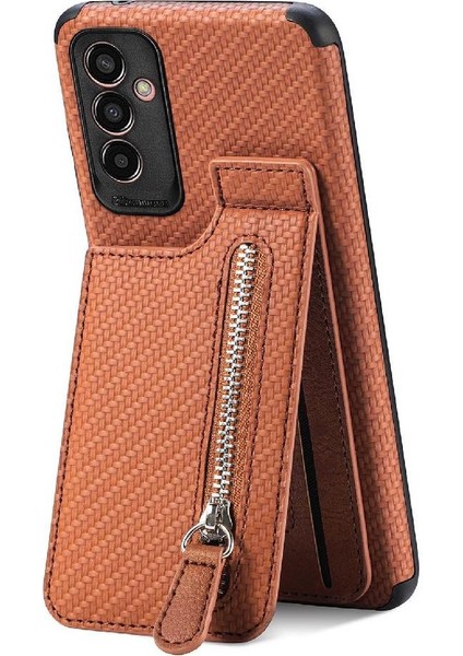 Samsung Galaxy M13 Için Kılıf Standı Fermuar Cüzdan Manyetik Araç Montaj Crad (Yurt Dışından)