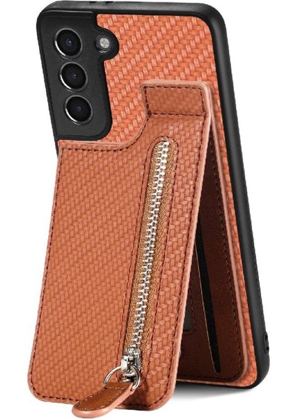 Samsung Galaxy S21 Manyetik Araç Montaj Fermuar Cüzdan Standı Crad (Yurt Dışından)
