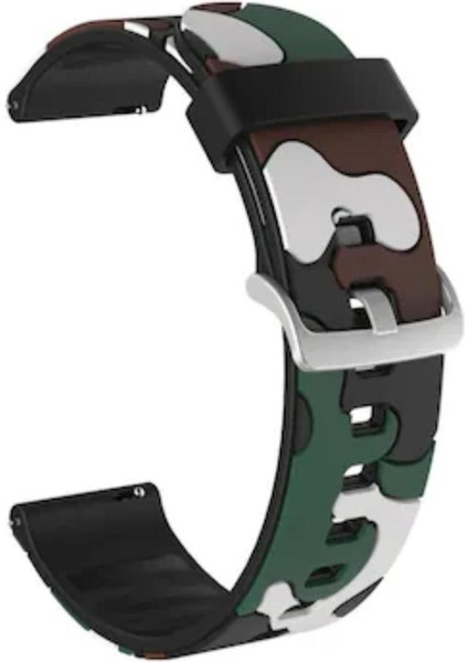 Samsung Galaxy Watch 42MM İçin Kamuflaj Silikon Saat Kordonu 20MM