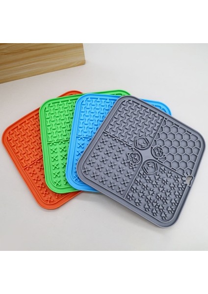 Pet Silikon Vantuz Yalama Matı Pet Placemat Silikon Yavaş Yemek Matı Köpek Yavaş Yemek Matı Köpek Yalama Plaka Mat (Yurt Dışından)