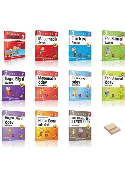 3. Sınıf Gold Soru Bankası ve Avcı Serisi Tüm Dersler Set - Telefon Tutucu 11 Kitap