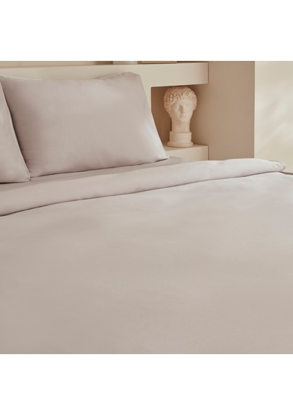 White Collection Vinas Çift Kişilik Saten Biyeli Nevresim Takımı Açık Gri modelleri