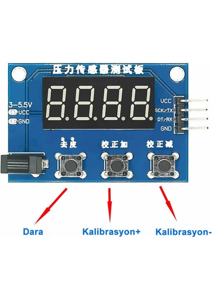 HX711 Gösterge Modülü Elektronik Tartı 5/10 kg Ağırlık Sensör Hassas Ölçüm Dijital Ekran Load Cell