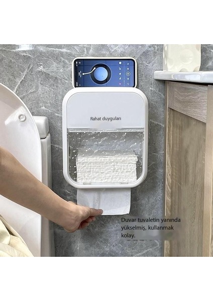 Renkli Doku Kutusu Banyo Çift Katmanlı Kovası Duvara Monte Rulo Kağıt Tutucu Rulosu Tutucu Kağıt Çekmece Tutucu (Yurt Dışından)