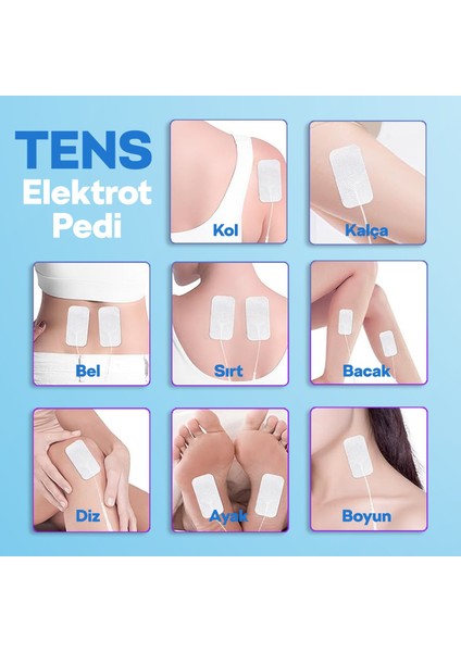 5 Paket, 20adet Tens Elektrod Pedi 5x9 Cm Extra Güçlendirilmiş Yapışkanlı Kumaş Yüzey
