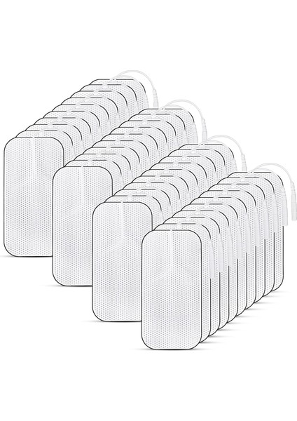 10 Paket 5x9 cm Kumaş Yüzey, 40 Adet Tens Elektrod Pedi, Extra Güçlendirilmiş Yapışkanlı