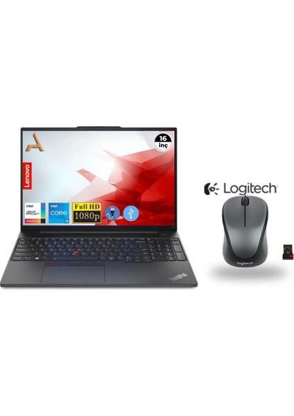 Thinkpad E16 Gen1 İ5-1335U 21JN0005TX ATL27 12GB 256GB M.2 SSD  16" W11PRO  Dizüstü Bilgisayar+Mouse