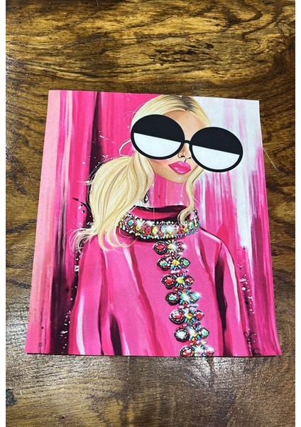 Sarı Saçlı Pembe Kız Arma Dikiş Aplike 23X19 cm