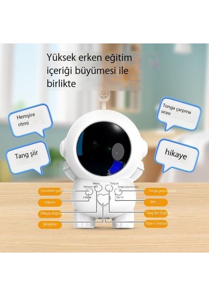 Astronot Hikayesi Makinesi Erken Eğitim Makinesi Oyuncak Hediye (Yurt Dışından)