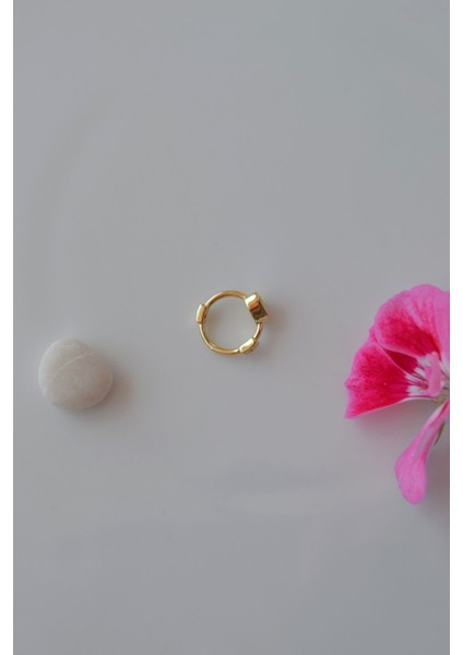 Tektaş Kalp Helix Piercing Kıkırdak Lob Halka Model Küpe Tek Adet