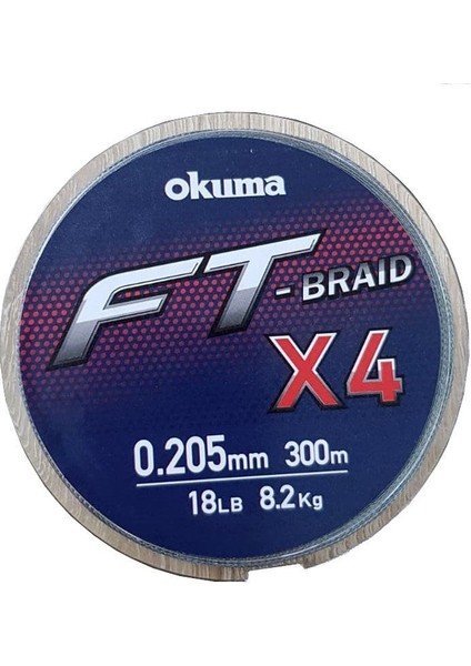 Ft-*4 Braided Line 300 mt Grey Örgü Ip 0,330 mm