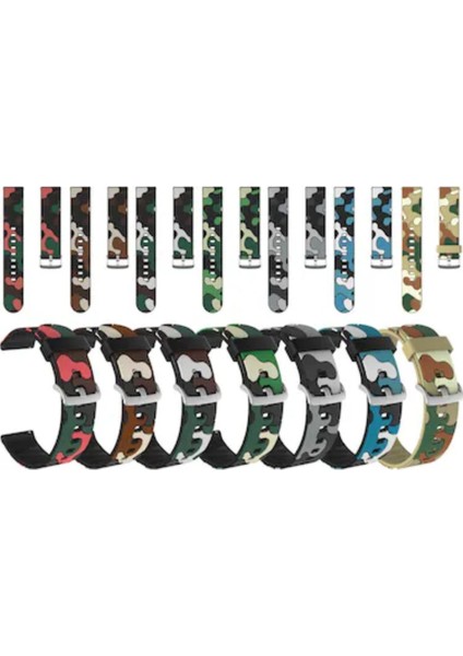 Garmin 245-245 Music İçin Kamuflaj Silikon Saat Kordonu 20MM
