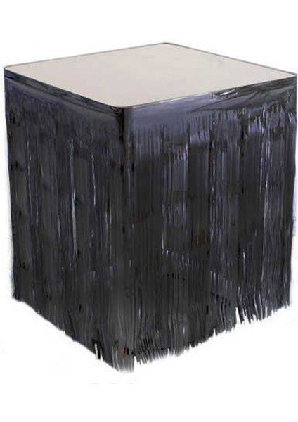 Doğum Günü Süsü Masa Kenarı Eteği Fonsüs Metalize Yerli Siyah Pk:1