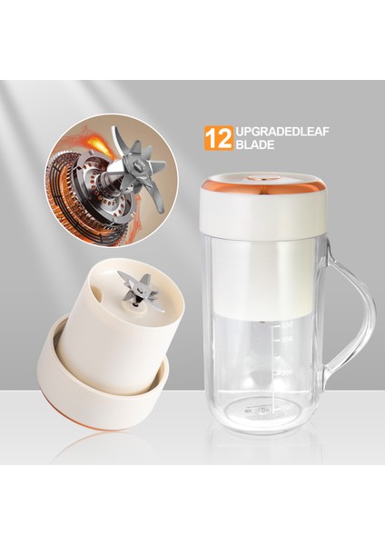 Çok Fonksiyonlu Taşınabilir USB Elektrikli Smoothie Kablosuz Meyve Sıkacağı 330 ml (Yurt Dışından)