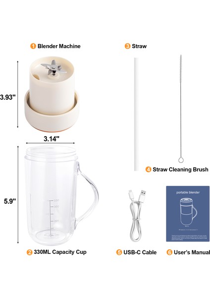 Çok Fonksiyonlu Taşınabilir USB Elektrikli Smoothie Kablosuz Meyve Sıkacağı 330 ml (Yurt Dışından)