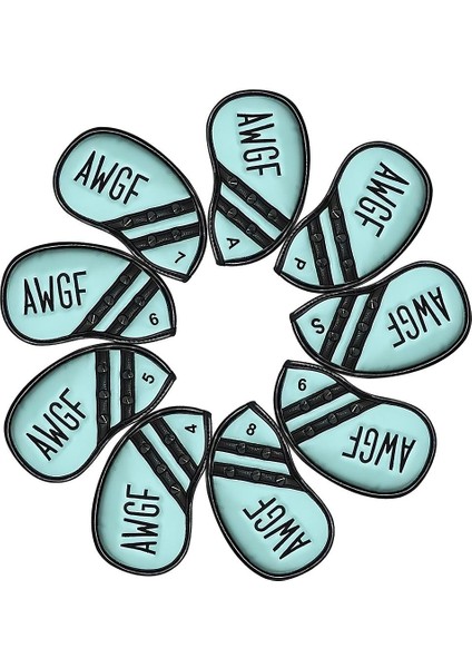 9x Golf Başörtüsü Numaralı Club Head Kılıf Aksesuarları Yeşil (Yurt Dışından) fiyatları