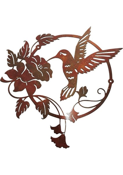 Yuvarlak Metal Kuş Desenli Duvar Sanatı Oturma Odası Dekoru (Yurt Dışından)