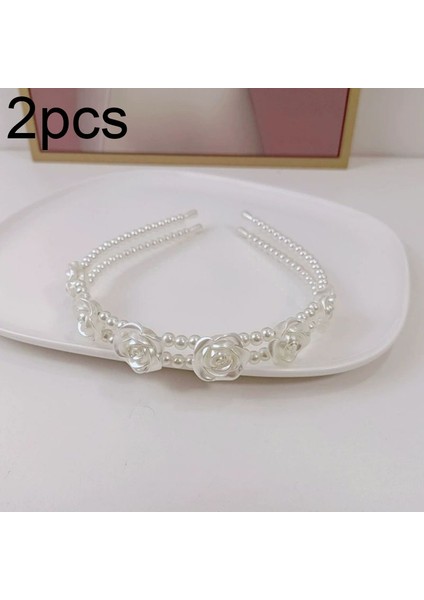 YUEKEDA-2ADET Tatlı Inci Saç Bandı Retro Saç Aksesuarları 14 (Yurt Dışından)
