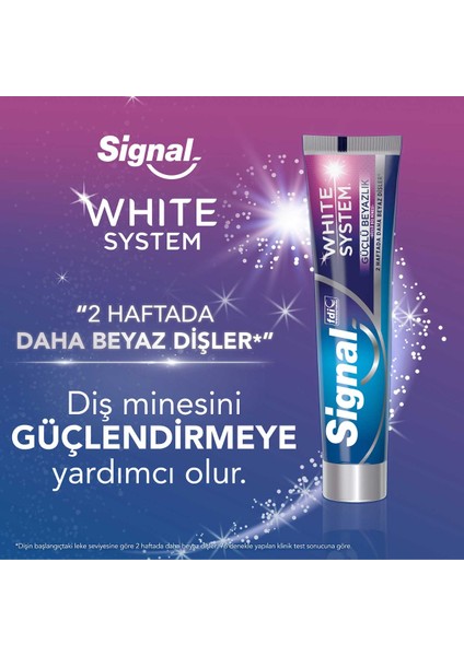 White System Diş Macunu Güçlü Beyazlık Güçlü Diş Minesi 75 Ml X4